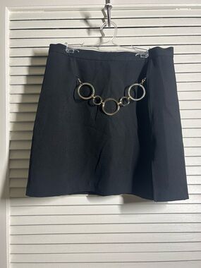 ASOS Black Mini Skirt with Decorative Gold Rings